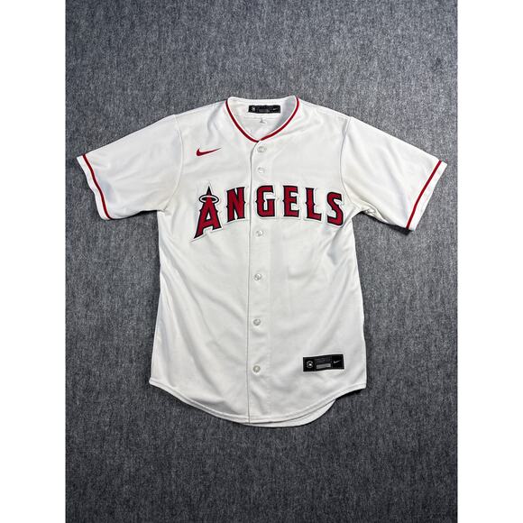 Mike Trout #27 Anaheim Angels Nike White Red  Baseball Jersey Men's Size Small - Picture 1 of 6